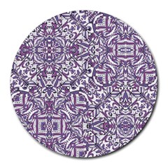Colorful Intricate Tribal Pattern Round Mousepads