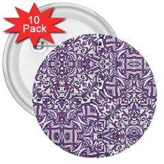 Colorful Intricate Tribal Pattern 3  Buttons (10 pack) 