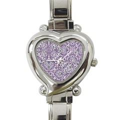 Colorful Intricate Tribal Pattern Heart Italian Charm Watch by dflcprints