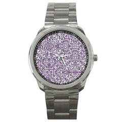 Colorful Intricate Tribal Pattern Sport Metal Watch