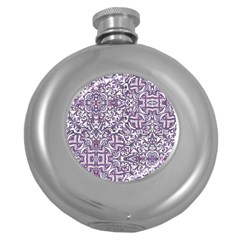 Colorful Intricate Tribal Pattern Round Hip Flask (5 oz)