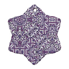 Colorful Intricate Tribal Pattern Snowflake Ornament (Two Sides)