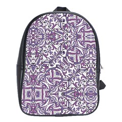 Colorful Intricate Tribal Pattern School Bag (XL)