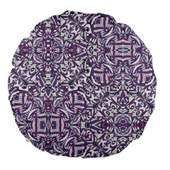 Colorful Intricate Tribal Pattern Large 18  Premium Flano Round Cushions