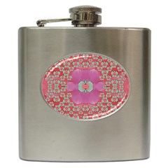 Fantasy Flowers In Everything That Is Around Us In A Free Environment Hip Flask (6 Oz) by pepitasart