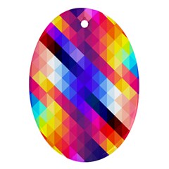 Abstract Background Colorful Pattern Oval Ornament (two Sides)