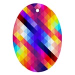 Abstract Background Colorful Pattern Oval Ornament (Two Sides) Front