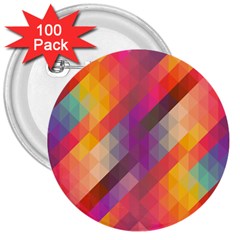 Abstract Background Colorful Pattern 3  Buttons (100 pack) 