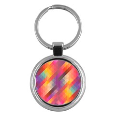 Abstract Background Colorful Pattern Key Chains (Round) 