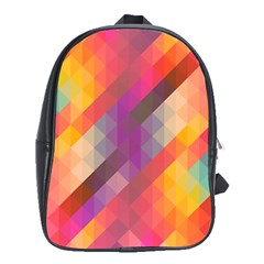 Abstract Background Colorful Pattern School Bag (XL)