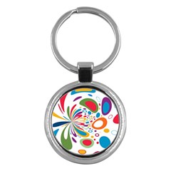 Light Circle Background Points Key Chains (Round) 