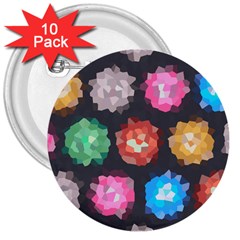 Background Colorful Abstract 3  Buttons (10 pack) 