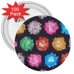Background Colorful Abstract 3  Buttons (100 pack) 