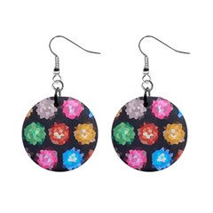 Background Colorful Abstract Mini Button Earrings