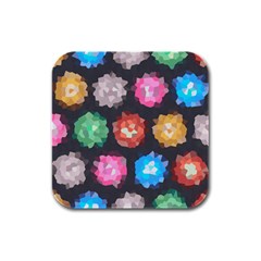 Background Colorful Abstract Rubber Square Coaster (4 pack) 