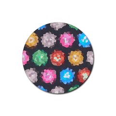 Background Colorful Abstract Rubber Coaster (round) 