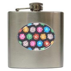 Background Colorful Abstract Hip Flask (6 oz)