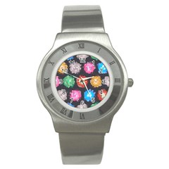 Background Colorful Abstract Stainless Steel Watch