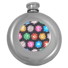Background Colorful Abstract Round Hip Flask (5 oz)