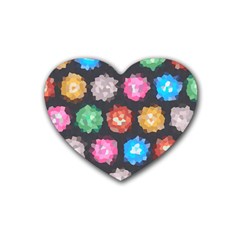 Background Colorful Abstract Rubber Coaster (Heart) 