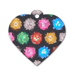 Background Colorful Abstract Dog Tag Heart (One Side)