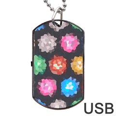 Background Colorful Abstract Dog Tag USB Flash (One Side)