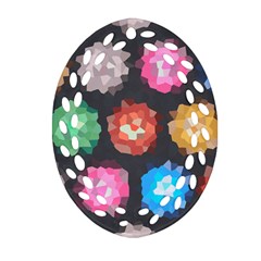 Background Colorful Abstract Oval Filigree Ornament (Two Sides)