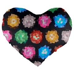 Background Colorful Abstract Large 19  Premium Heart Shape Cushions