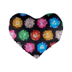 Background Colorful Abstract Standard 16  Premium Flano Heart Shape Cushions