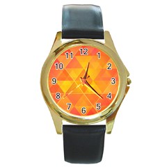 Background Colorful Abstract Round Gold Metal Watch by Nexatart