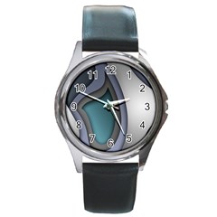 Abstract Background Abstraction Round Metal Watch by Nexatart