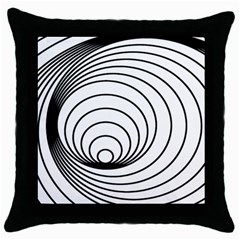 Spiral Eddy Route Symbol Bent Throw Pillow Case (black) by Nexatart