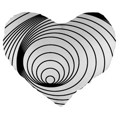 Spiral Eddy Route Symbol Bent Large 19  Premium Flano Heart Shape Cushions by Nexatart