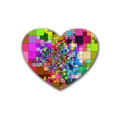Abstract Squares Arrangement Rubber Coaster (heart) 