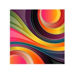 Abstract Colorful Background Wavy Small Satin Scarf (Square) Front