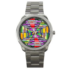 Art Vanishing Point Vortex 3d Sport Metal Watch by Nexatart