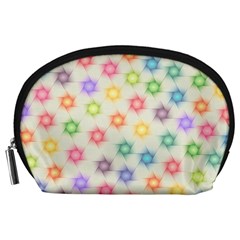 Polygon Geometric Background Star Accessory Pouches (large)  by Nexatart