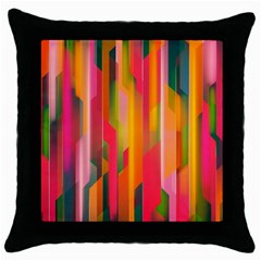 Background Abstract Colorful Throw Pillow Case (Black)