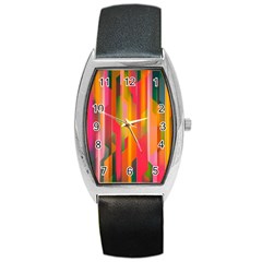 Background Abstract Colorful Barrel Style Metal Watch