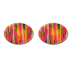 Background Abstract Colorful Cufflinks (Oval)
