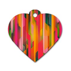 Background Abstract Colorful Dog Tag Heart (Two Sides)