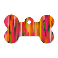 Background Abstract Colorful Dog Tag Bone (Two Sides)