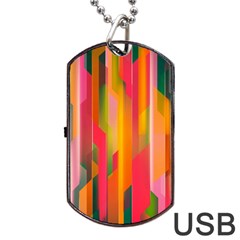 Background Abstract Colorful Dog Tag USB Flash (One Side)