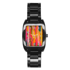 Background Abstract Colorful Stainless Steel Barrel Watch