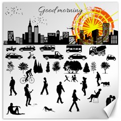 Good Morning, City Canvas 12  X 12   by FunnyCow