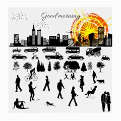 Good Morning, City Medium Glasses Cloth (2-side) by FunnyCow