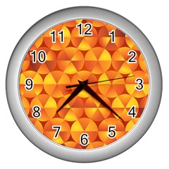 Background Triangle Circle Abstract Wall Clocks (silver)  by Nexatart