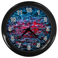 Water Color Red Wall Clocks (black) by FunnyCow