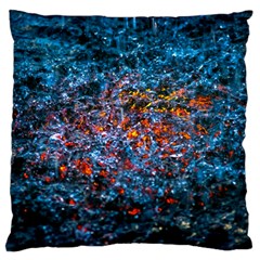 Water Color Orange Large Flano Cushion Case (One Side)