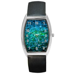 Water Color Green Barrel Style Metal Watch by FunnyCow